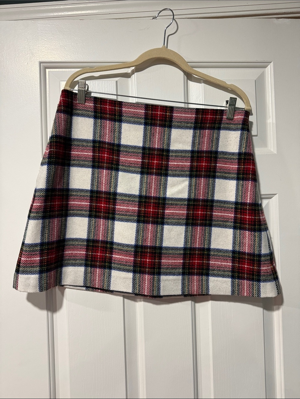 Abercrombie & Fitch Red, Cream and Navy Plaid Mini Skirt